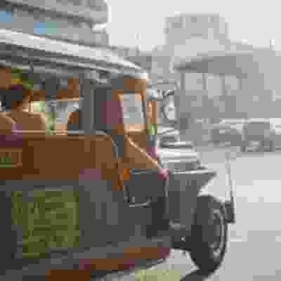The jeepney tour travelling through El Nido.