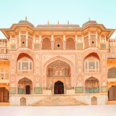 Landscape view of the Amber Fort in Jaipur.