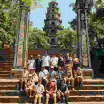 Group photo in front of the Hue Imperial City.