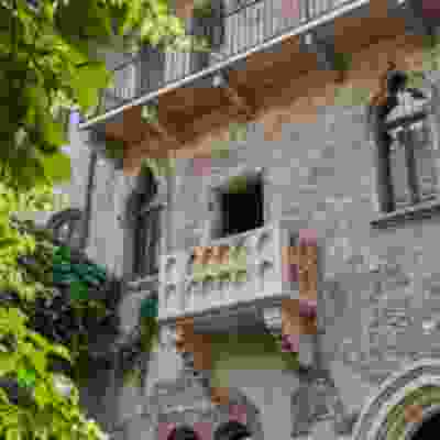 The view of Juliet's balcony in Verona.