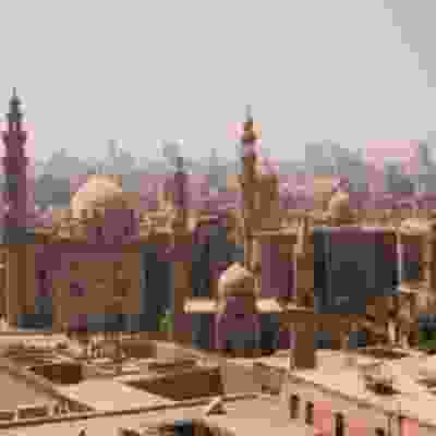 Landscape view of historic buildings in the city of Cairo.