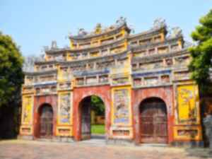 Colourful gates of a citadel in Vietnam